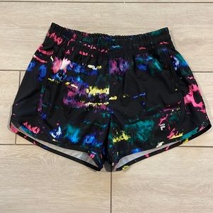 FILA Sport Women's Basic Woven Mid Rise Active Shorts Black Multi Small